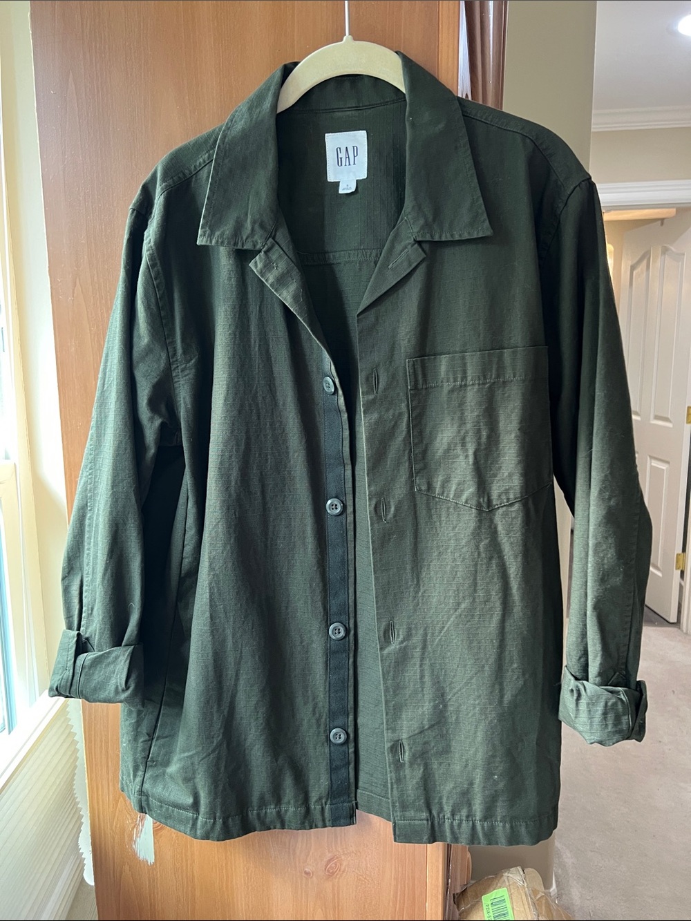 GAP Olive Green Long Sleeve Casual Button-Down Shirt